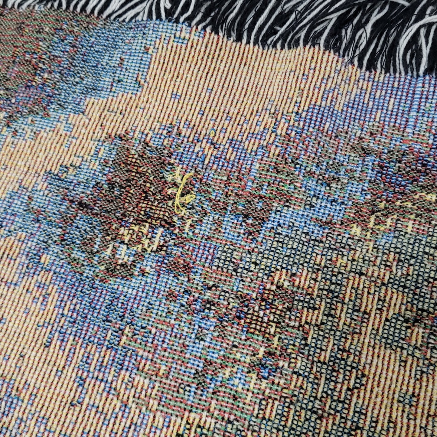 Nicky Boehme Covered Bridge Christmas Winter Woven Tapestry Throw Blanket 58x48"