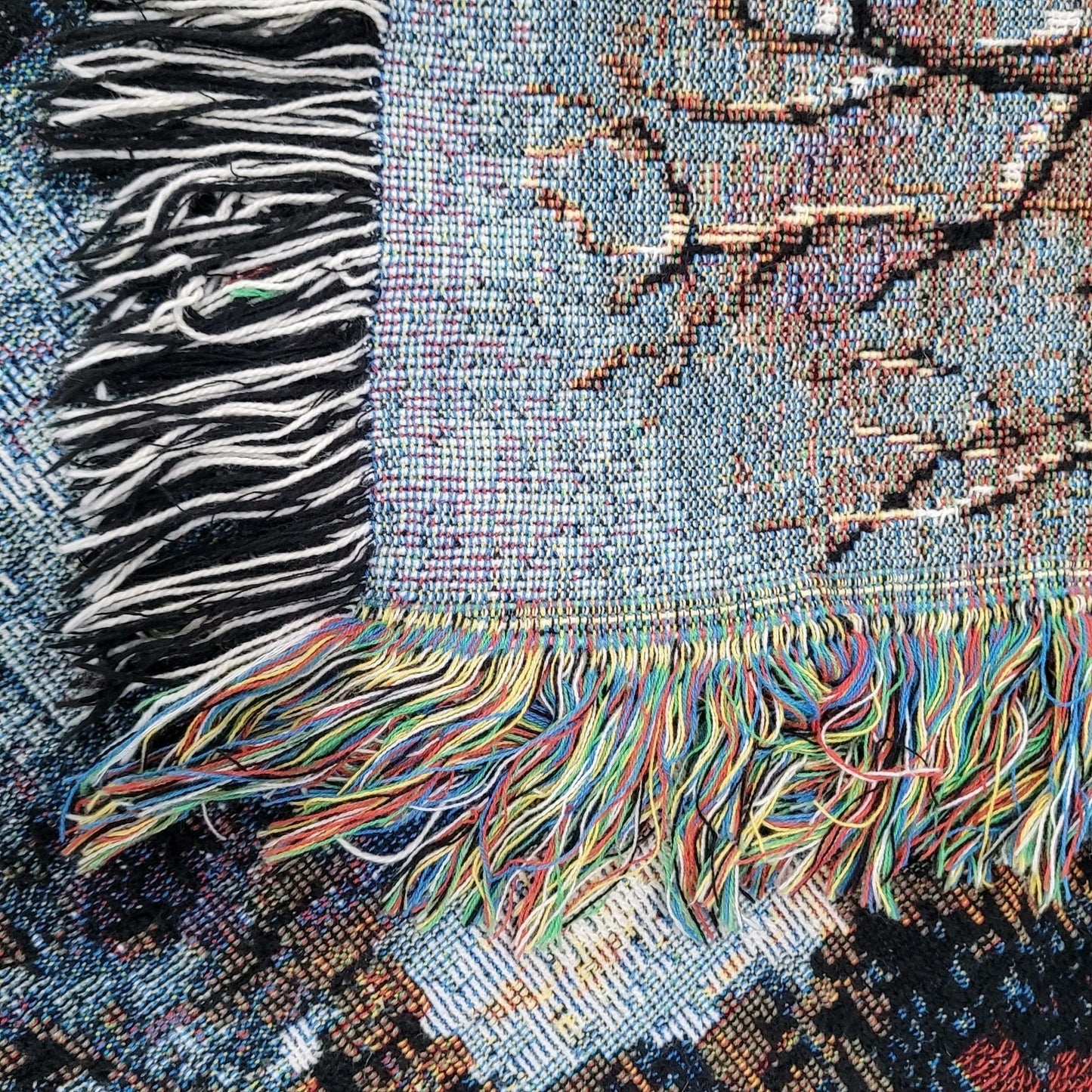 Nicky Boehme Covered Bridge Christmas Winter Woven Tapestry Throw Blanket 58x48"