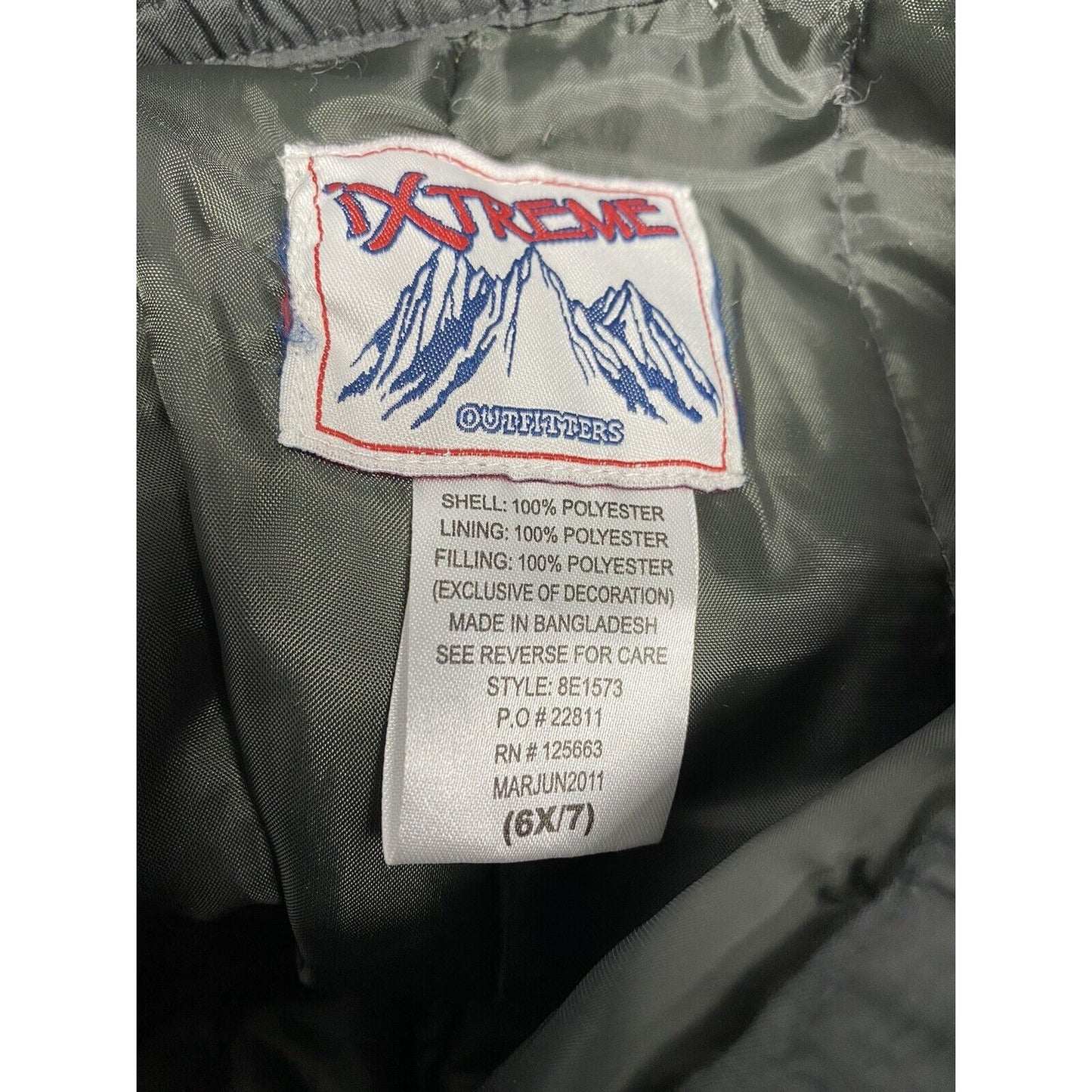 Ixtreme Outfitters Dark Gray Youth Snow Ski Snowboard Pants Pockets Youth 6X/7