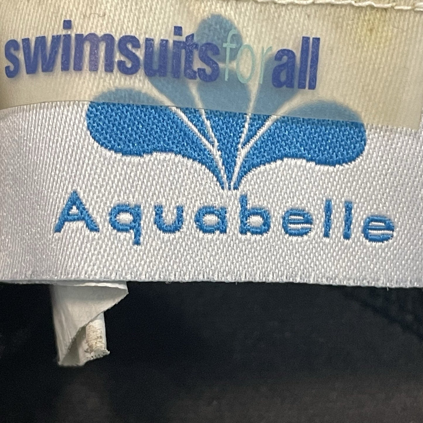 Aquabelle Black Built In Padded Bra One Piece Full Coverage Swimsuit Size 22W