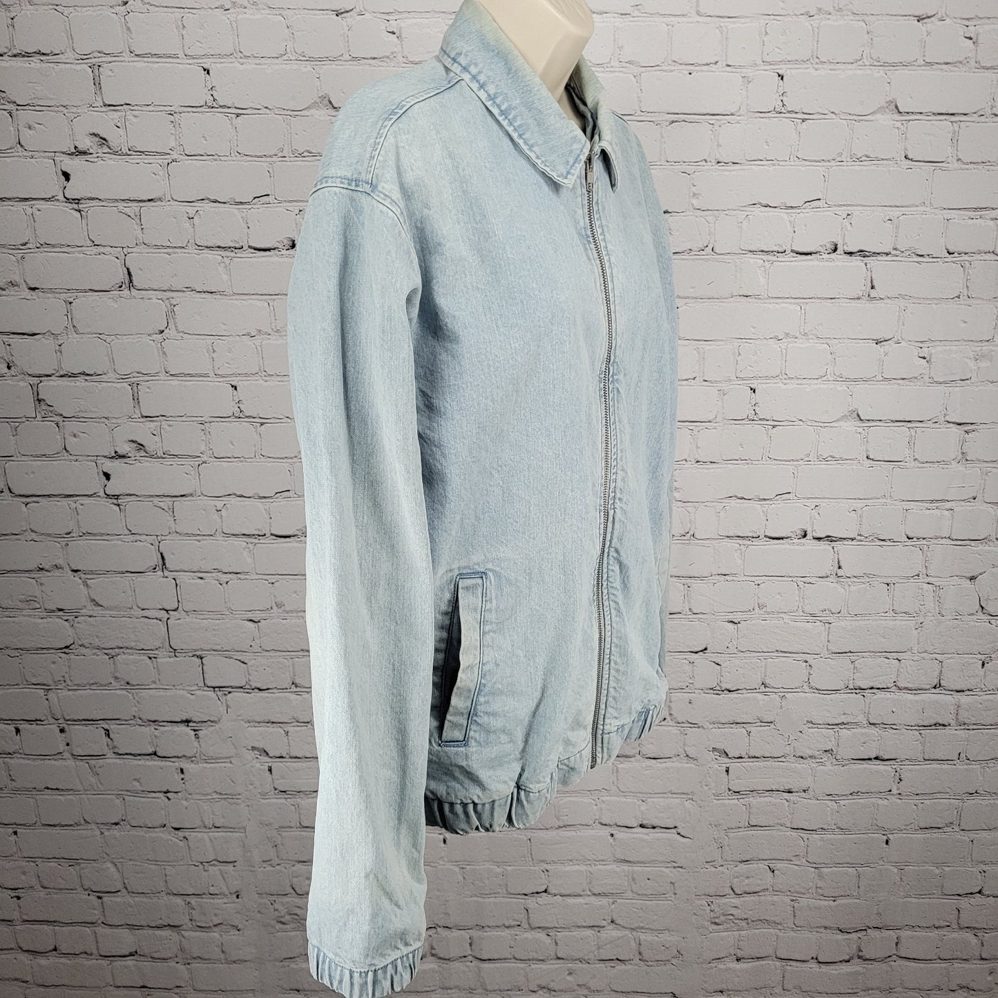 Urban Outfitters Blue Denim Light Wash Full Zip Unlined Jacket Small S