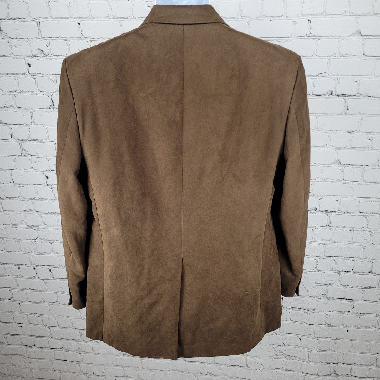 Chaps Ralph Lauren Brown Microfiber 2 Button Vented Notch Blazer Jacket Size 42