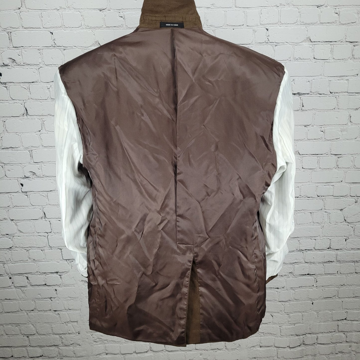 Chaps Ralph Lauren Brown Microfiber 2 Button Vented Notch Blazer Jacket Size 42