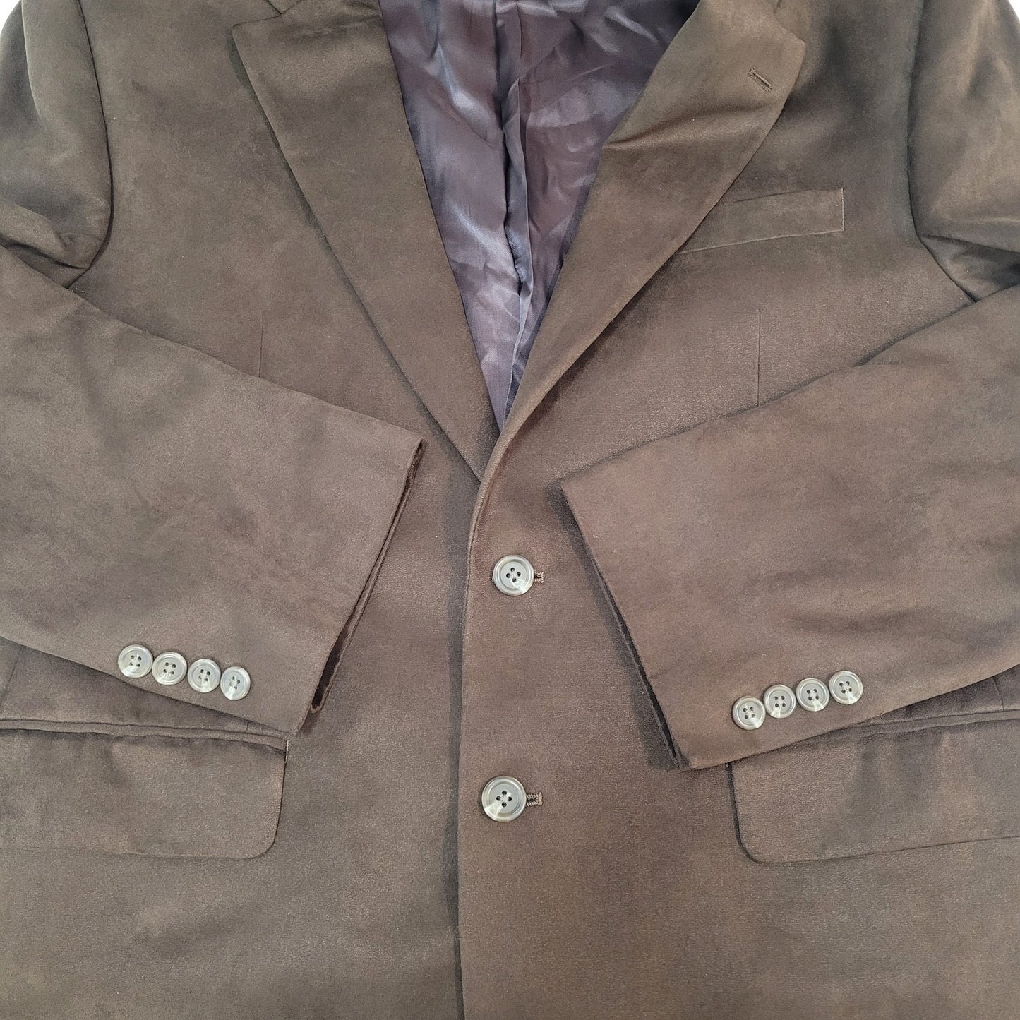 Chaps Ralph Lauren Brown Microfiber 2 Button Vented Notch Blazer Jacket Size 42