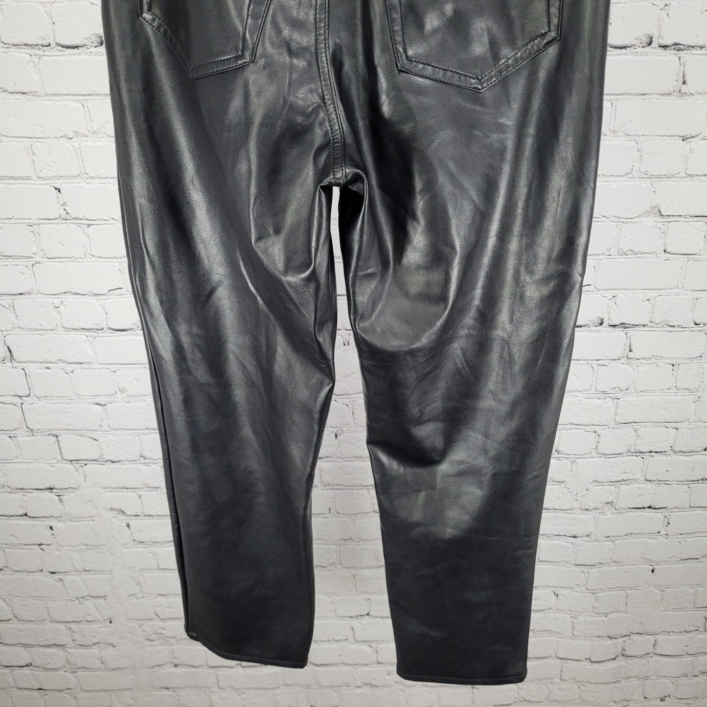 Abercrombie & Fitch Faux Leather Ankle Straight Ultra High Rise Pants 4 (25x26)