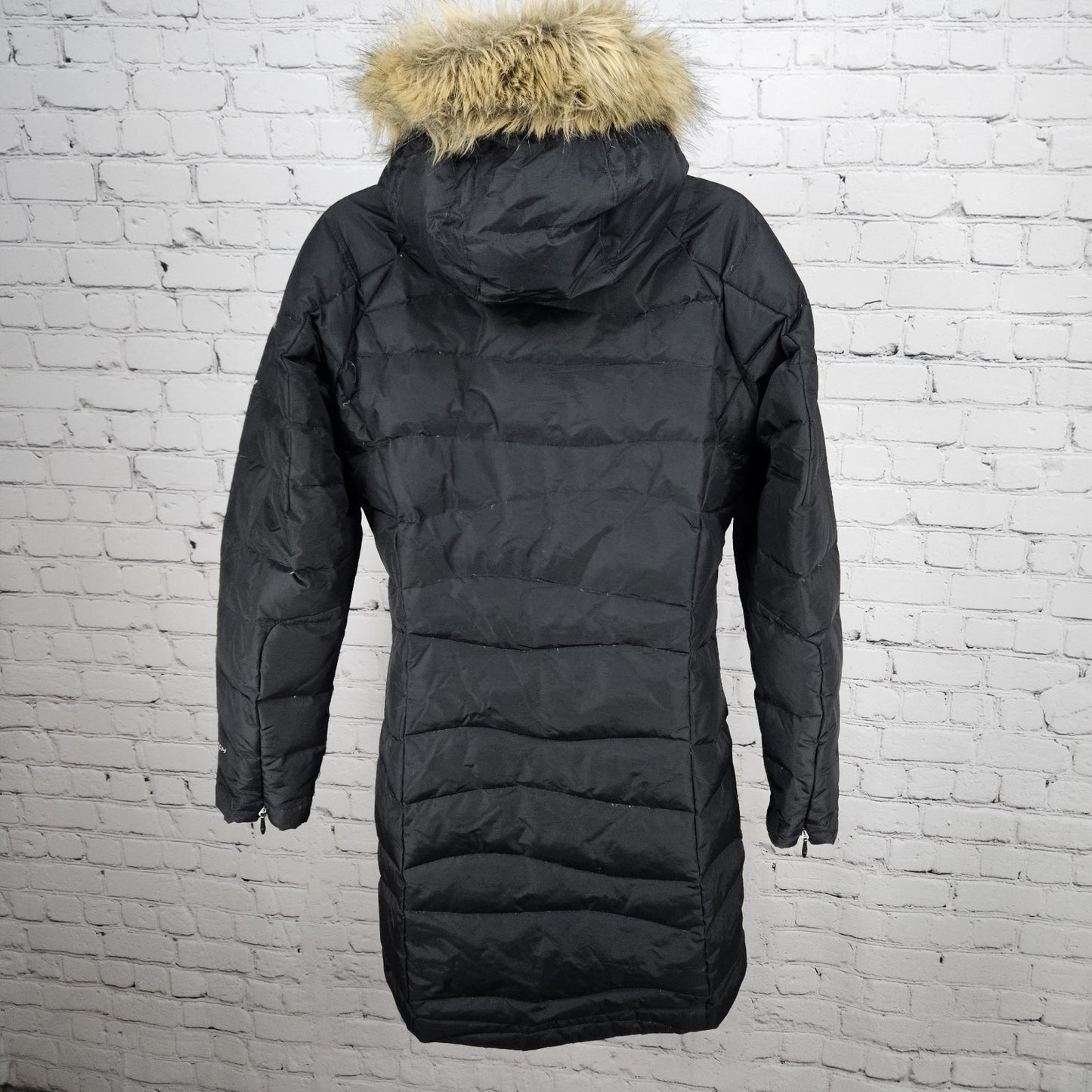 Columbia Black 550 Titanium Omni Tech Down Feather Waterproof Hood Parka Coat S