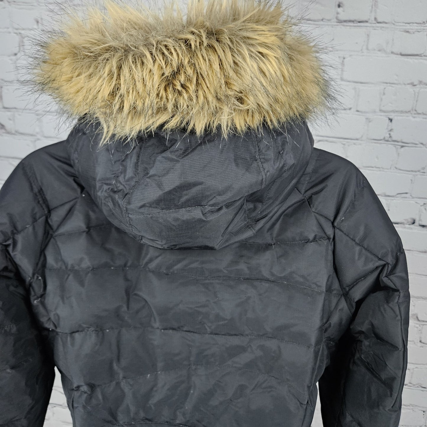 Columbia Black 550 Titanium Omni Tech Down Feather Waterproof Hood Parka Coat S