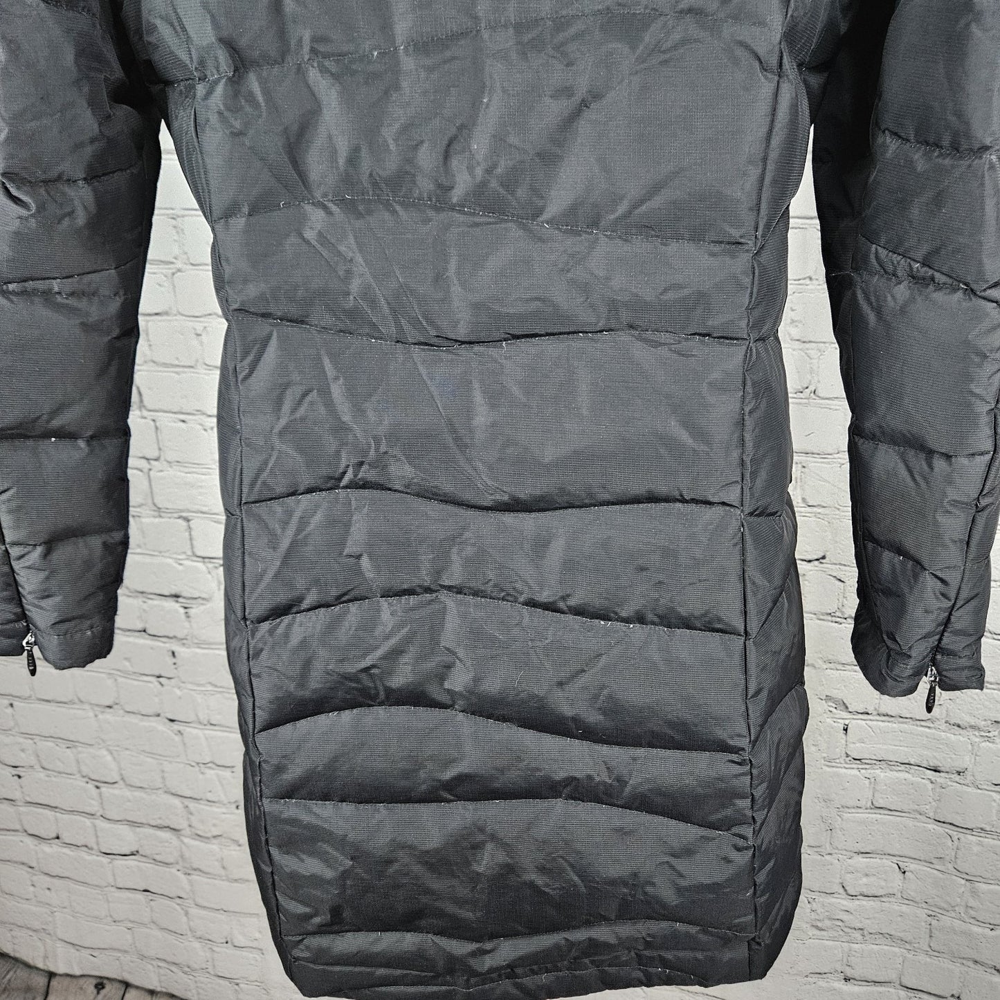 Columbia Black 550 Titanium Omni Tech Down Feather Waterproof Hood Parka Coat S