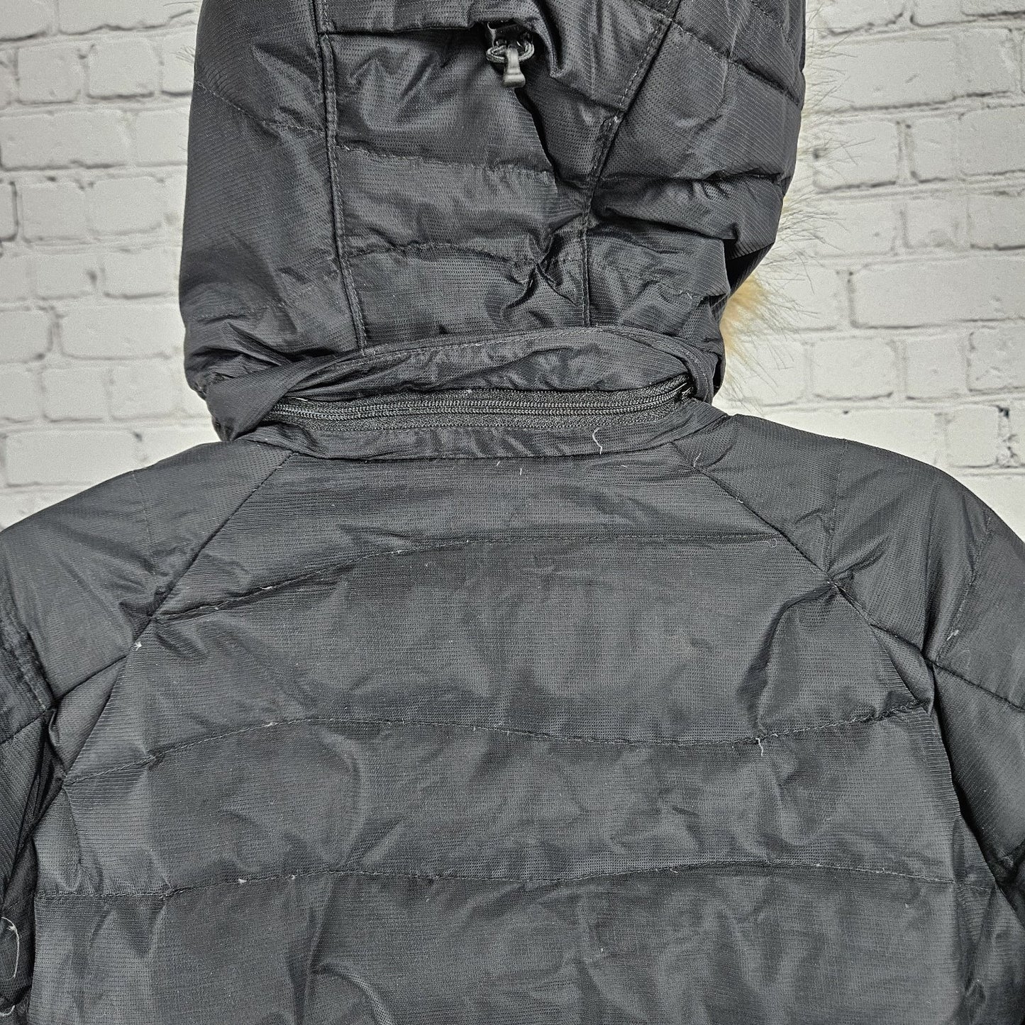 Columbia Black 550 Titanium Omni Tech Down Feather Waterproof Hood Parka Coat S