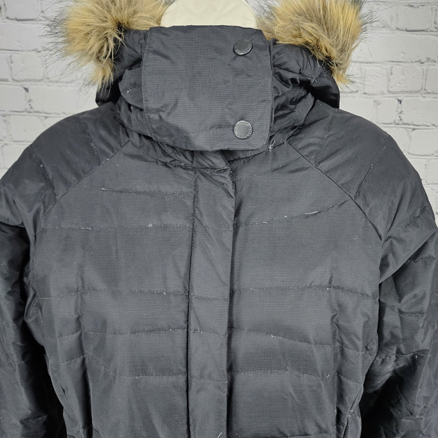 Columbia Black 550 Titanium Omni Tech Down Feather Waterproof Hood Parka Coat S
