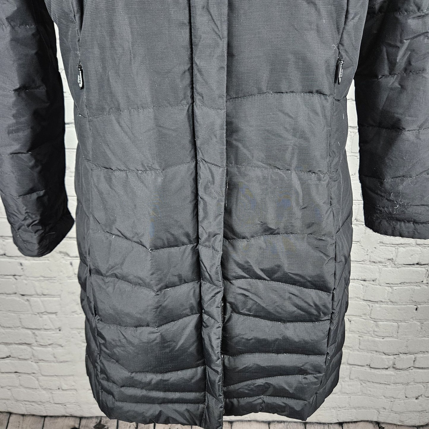Columbia Black 550 Titanium Omni Tech Down Feather Waterproof Hood Parka Coat S