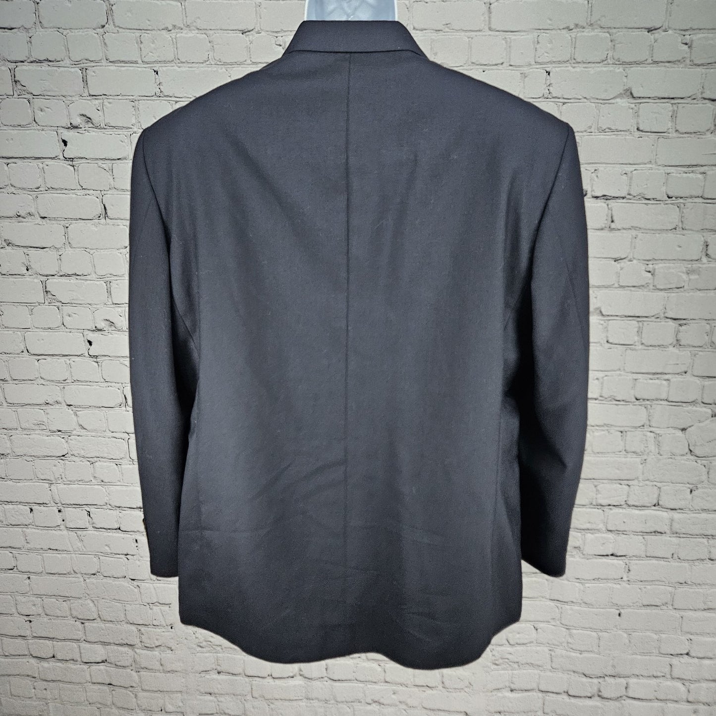 Oscar De La Renta Navy Wool Smart Blazer 2 Button Notch Ventless Sport Coat 46R