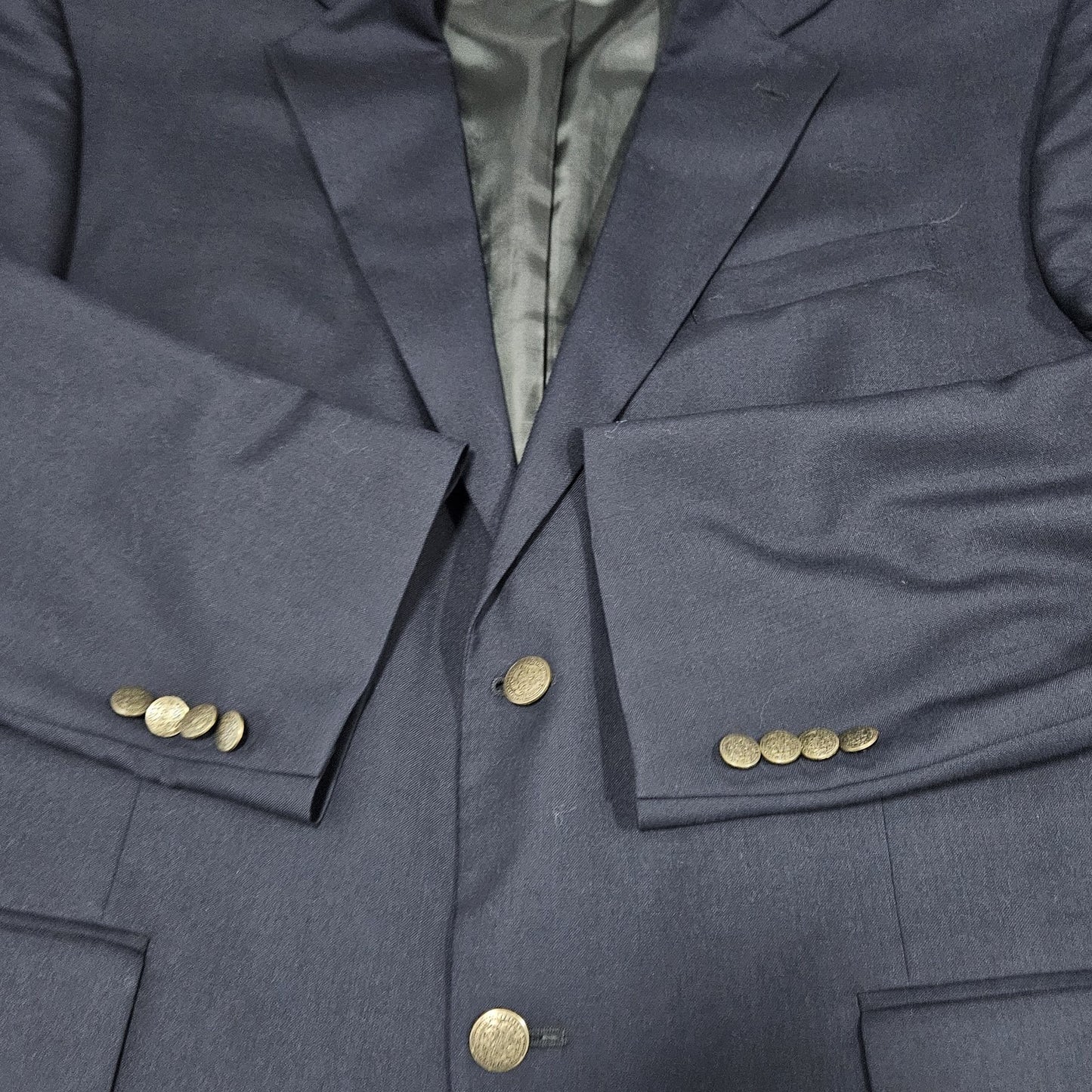 Oscar De La Renta Navy Wool Smart Blazer 2 Button Notch Ventless Sport Coat 46R