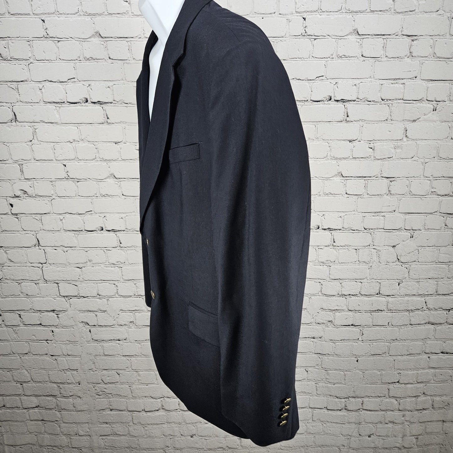 Oscar De La Renta Navy Wool Smart Blazer 2 Button Notch Ventless Sport Coat 46R