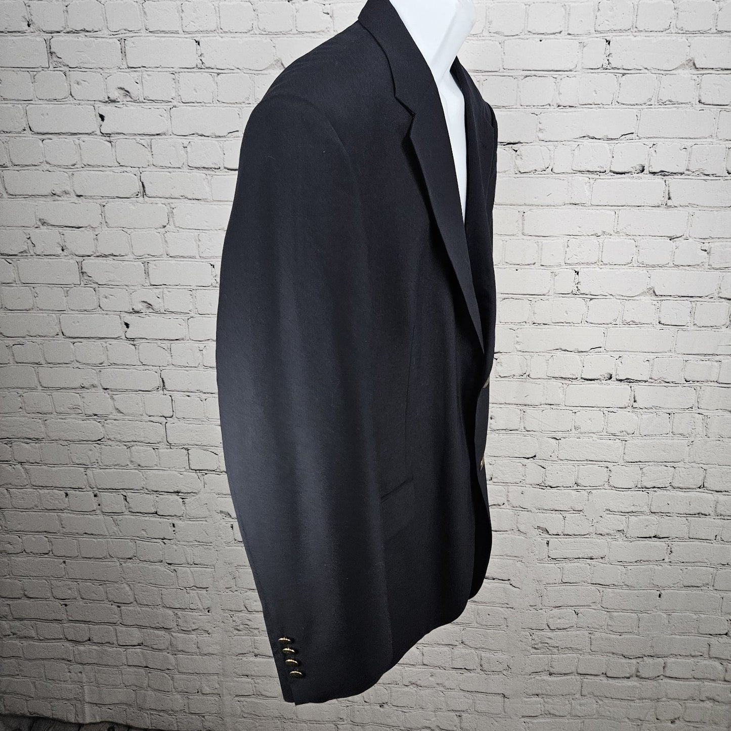 Oscar De La Renta Navy Wool Smart Blazer 2 Button Notch Ventless Sport Coat 46R