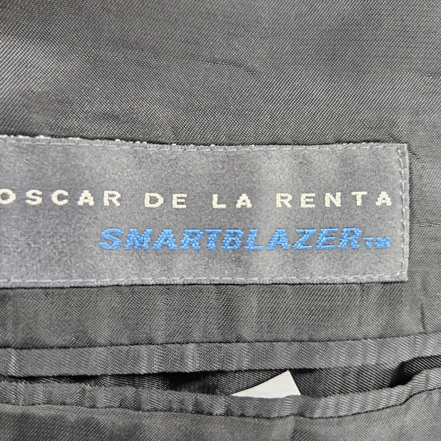 Oscar De La Renta Navy Wool Smart Blazer 2 Button Notch Ventless Sport Coat 46R