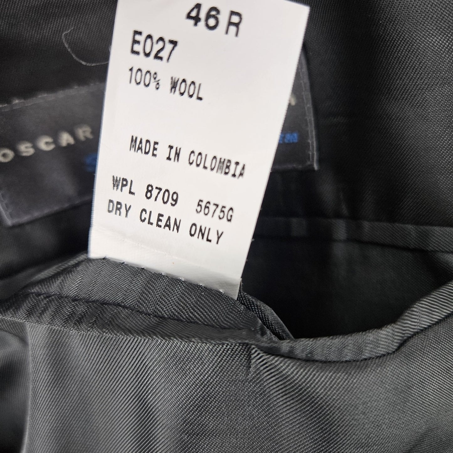 Oscar De La Renta Navy Wool Smart Blazer 2 Button Notch Ventless Sport Coat 46R