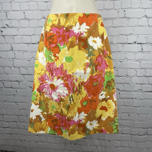 Talbots Multicolor Floral Zipped Buttoned Lined Straight Skirt Size 16W