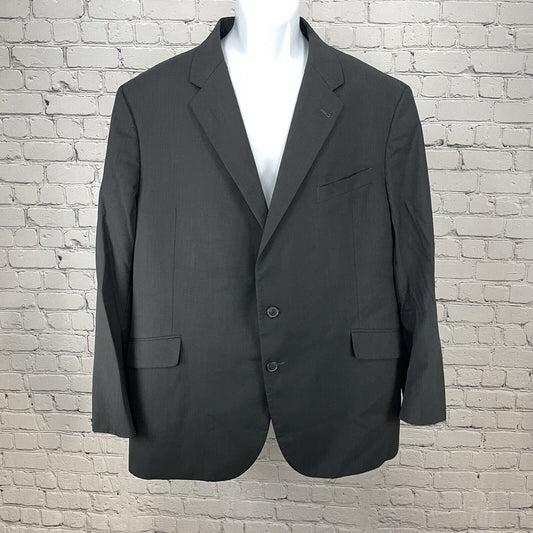 Joseph Abboud Black Striped Wool Slim Fit Super 110s Blazer USA Made Size 48R