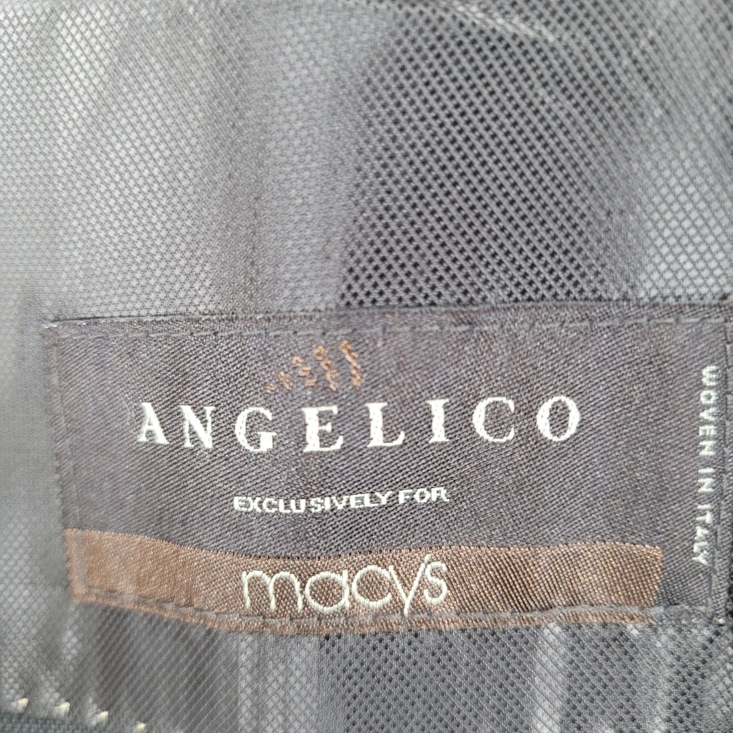 Tasso Elba Brown 100% Wool Angelico Full Suit Set Jacket 46R Pants 40R 40x28