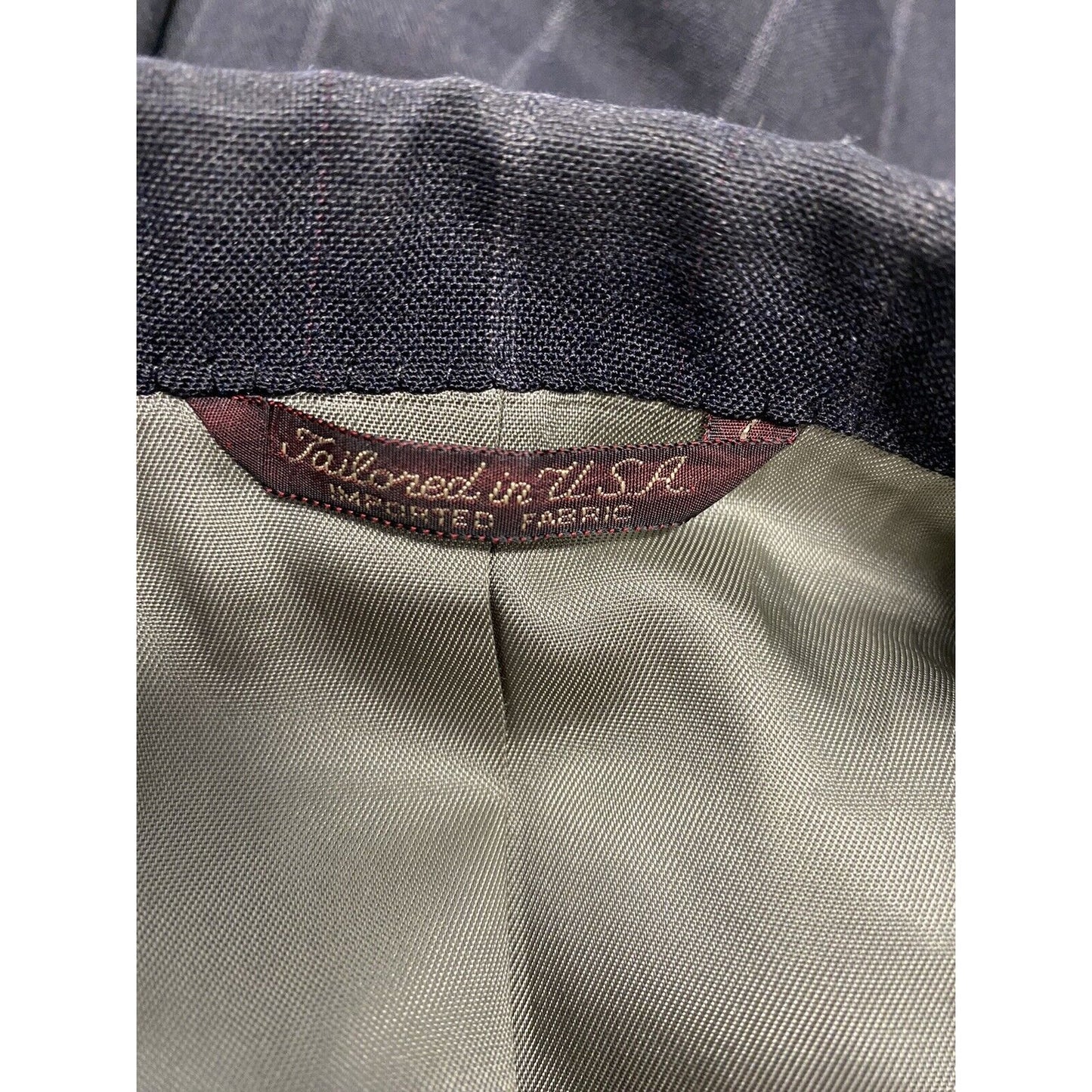 Cricketeer Dillards Gray Pinstripe 2 Button Blazer Jacket Inner Pockets Black 44