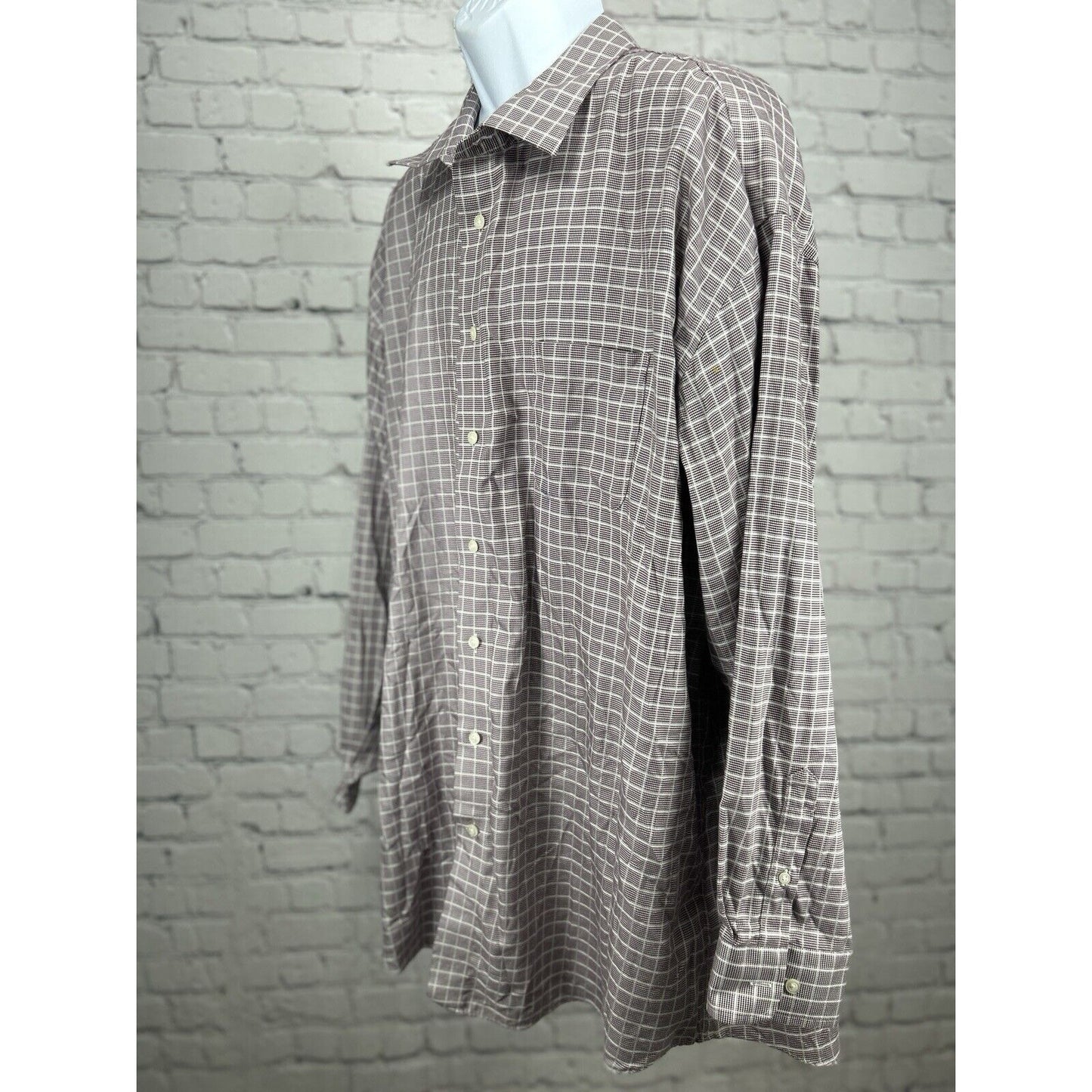 Joseph Abbound Purple Plaid 100% Egyptian Cotton Button Long Sleeve 20- 36/37 T