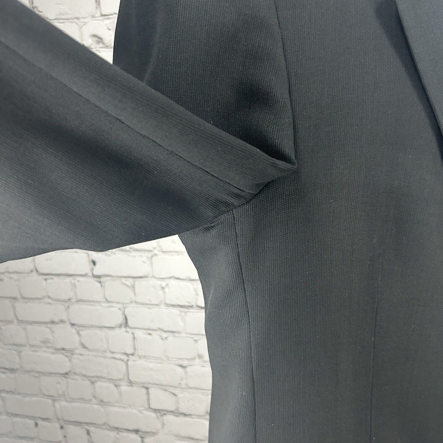 Yves Saint Laurent Solid Black 3 Button Ventless Suit Jacket Blazer Size 43L