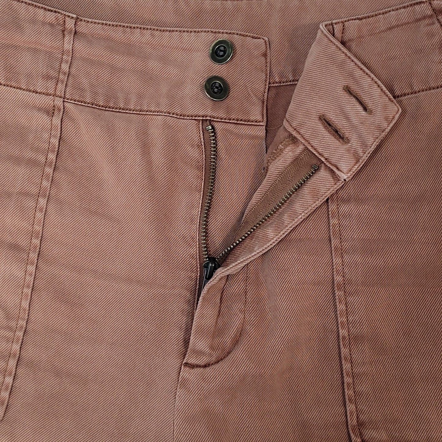 Nicole Miller Muted Orange Twill Adjustable Waist Cargo Pants Size 10 (30x25)