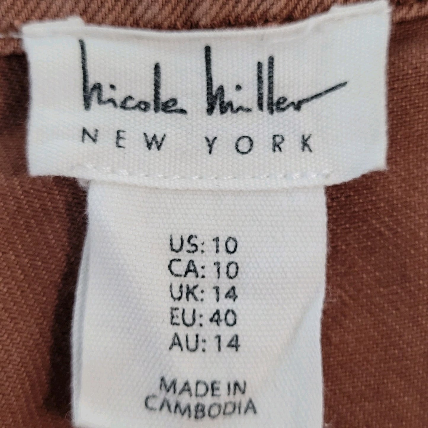 Nicole Miller Muted Orange Twill Adjustable Waist Cargo Pants Size 10 (30x25)