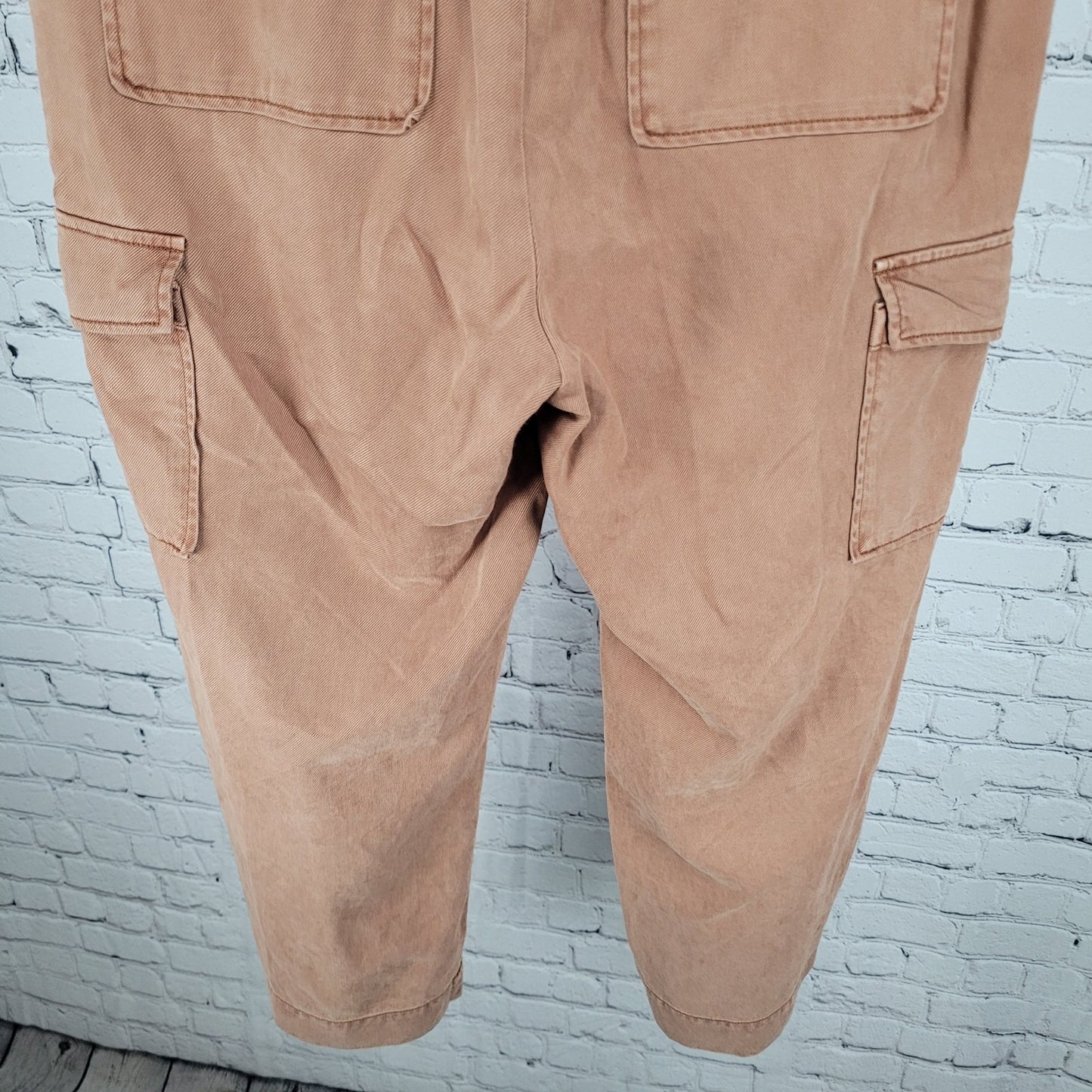 Nicole Miller Muted Orange Twill Adjustable Waist Cargo Pants Size 10 (30x25)