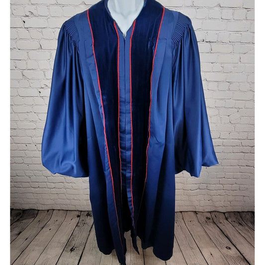 VTG Ireland Needlecraft Blue Velvet Religious Clergy Vestment Choir Robe USA M