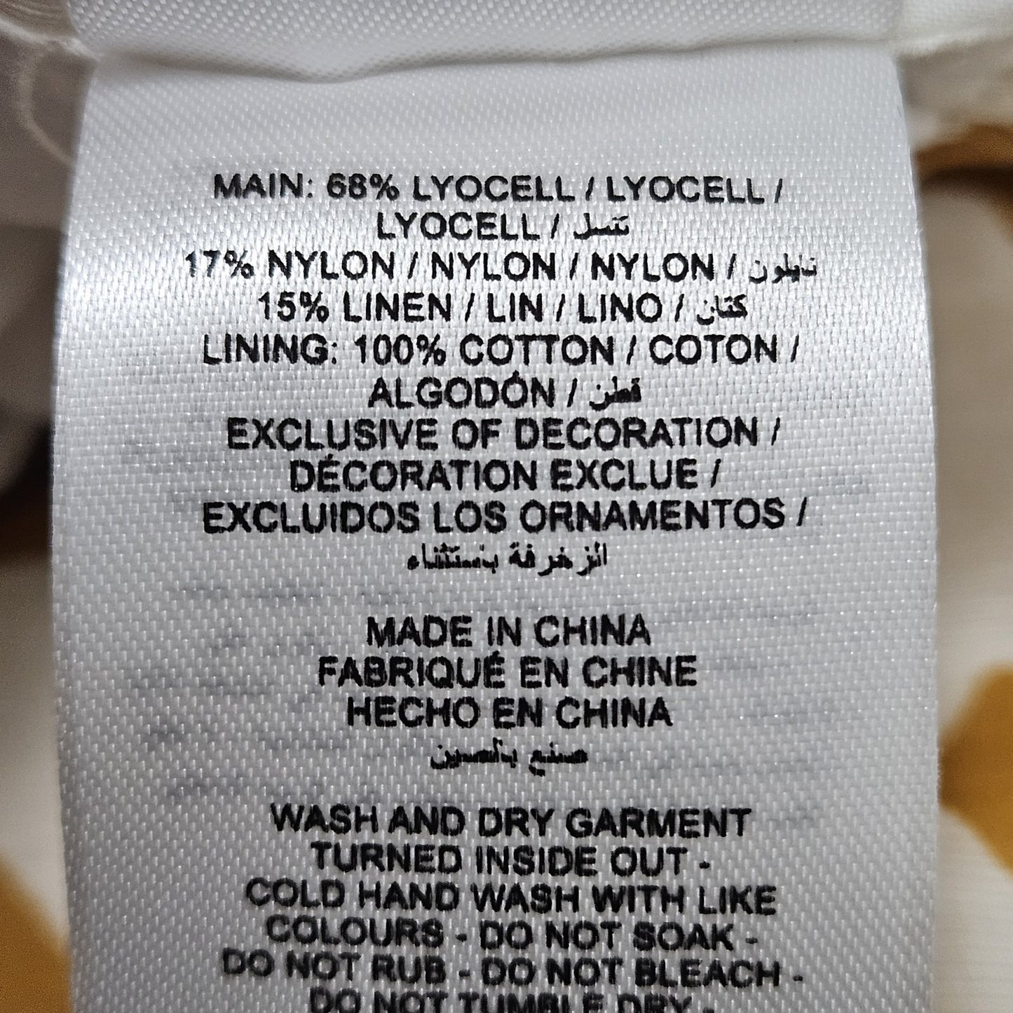 Acler Landon Ivory Yellow Linen Blend Cotton Lined Gold Accent Crop Top US 8