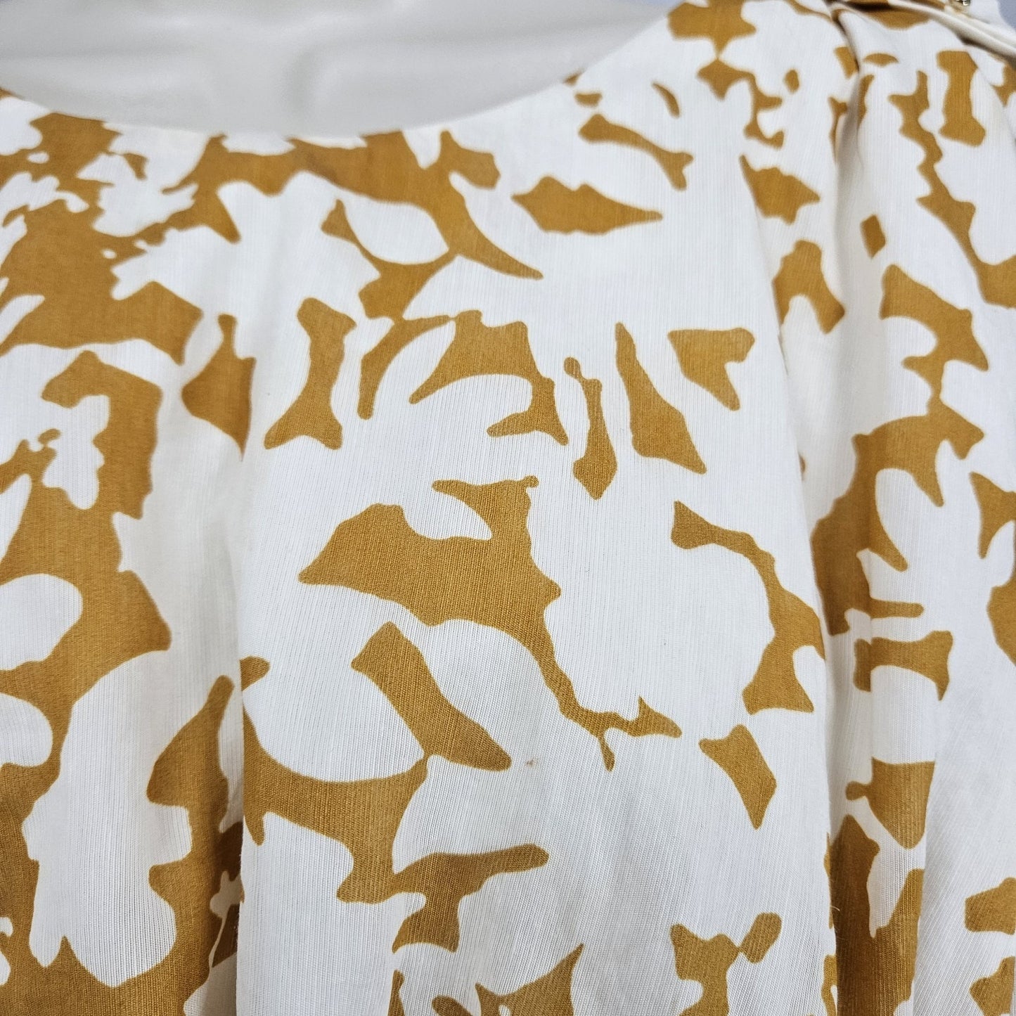 Acler Landon Ivory Yellow Linen Blend Cotton Lined Gold Accent Crop Top US 8