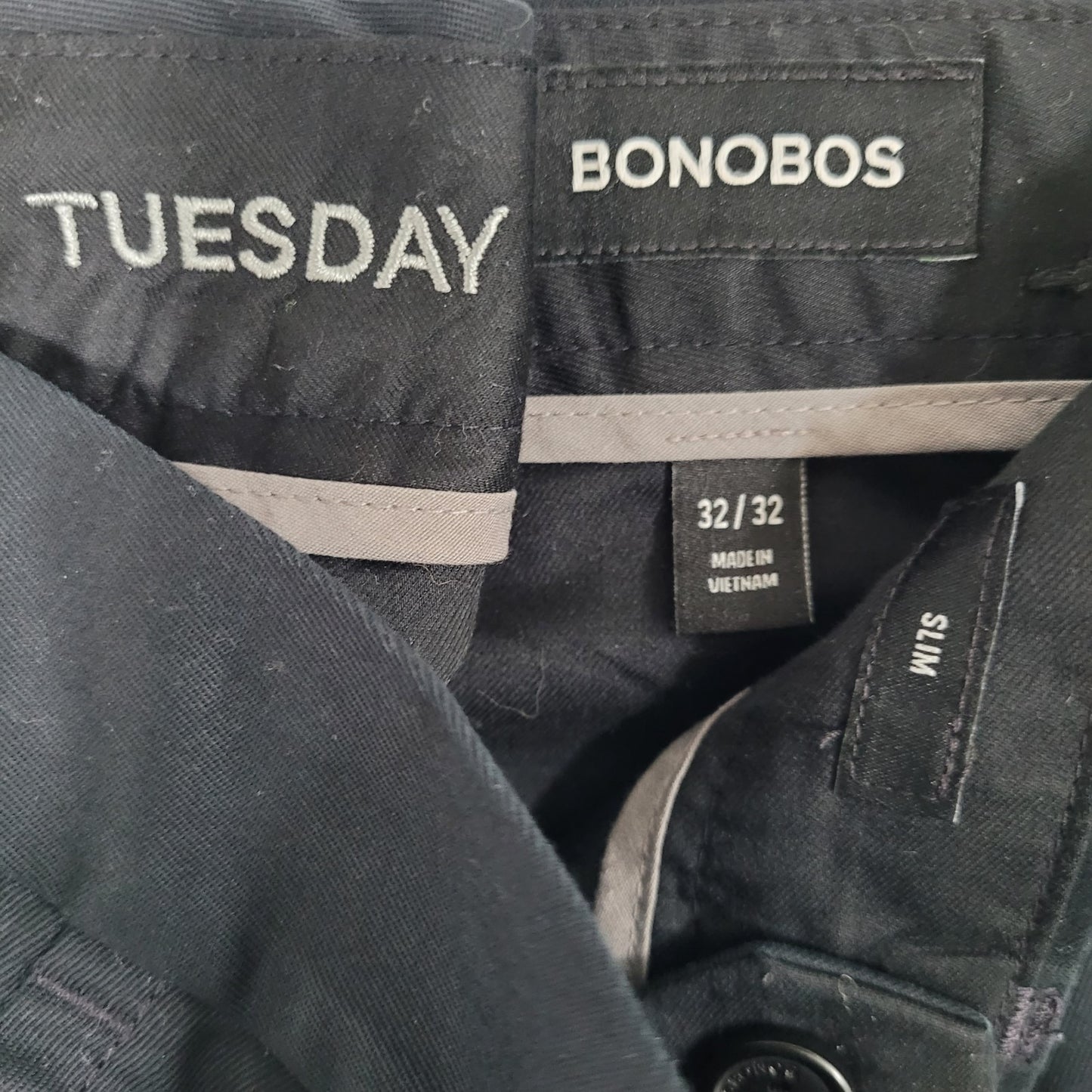 Bonobos Black Tuesday Slim Cotton Stretch Chino Flat Front Dress Pants 32x32