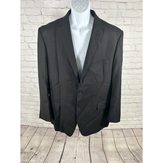 Angelo Rossi Solid Black Hand Tailored Performance Stretch Blazer Men’s 44L