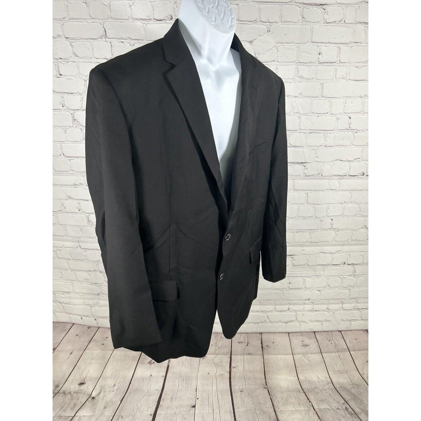 Angelo Rossi Solid Black Hand Tailored Performance Stretch Blazer Men’s 44L