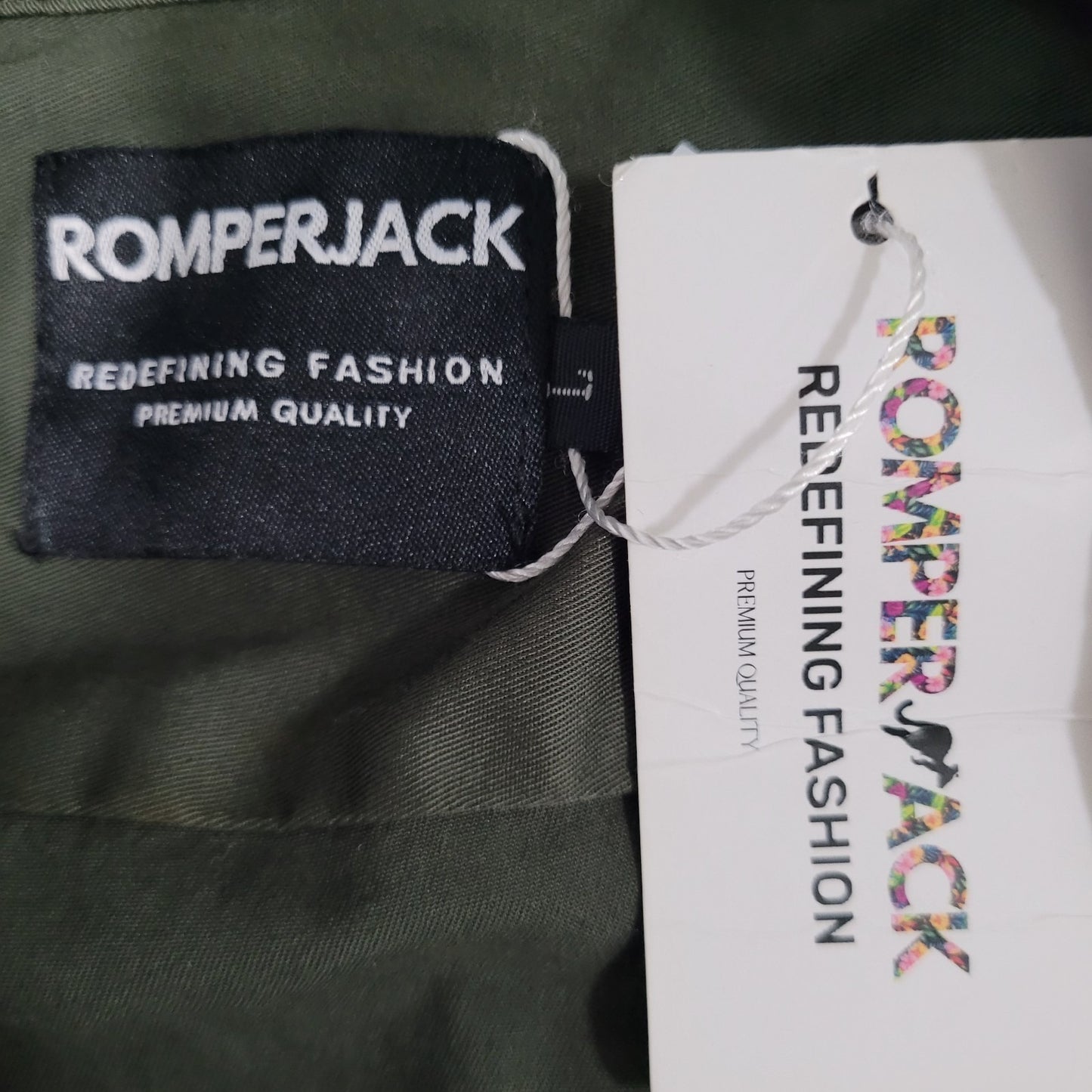 NWD Romperjack Green Short Sleeve Button Up Collared Shirt Romper Large L