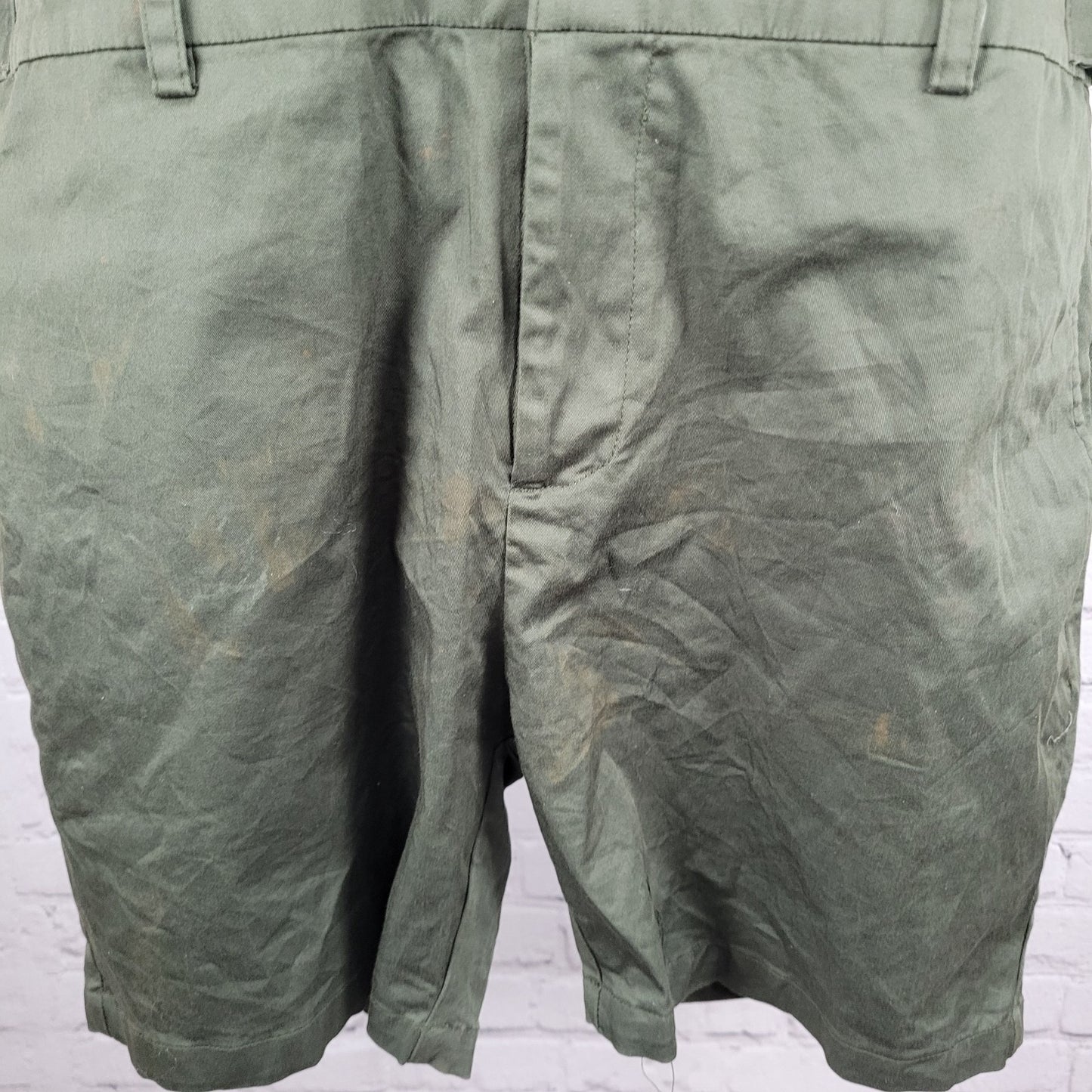 NWD Romperjack Green Short Sleeve Button Up Collared Shirt Romper Large L