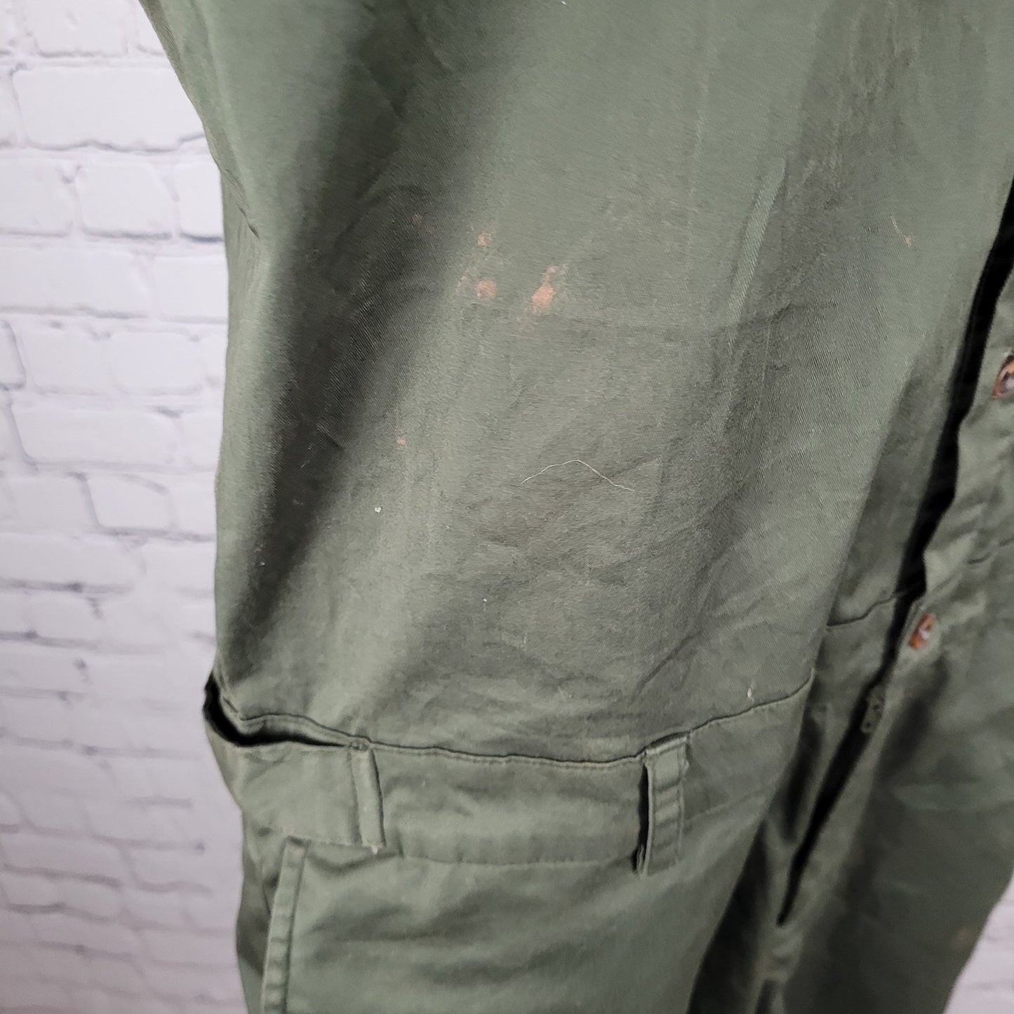 NWD Romperjack Green Short Sleeve Button Up Collared Shirt Romper Large L