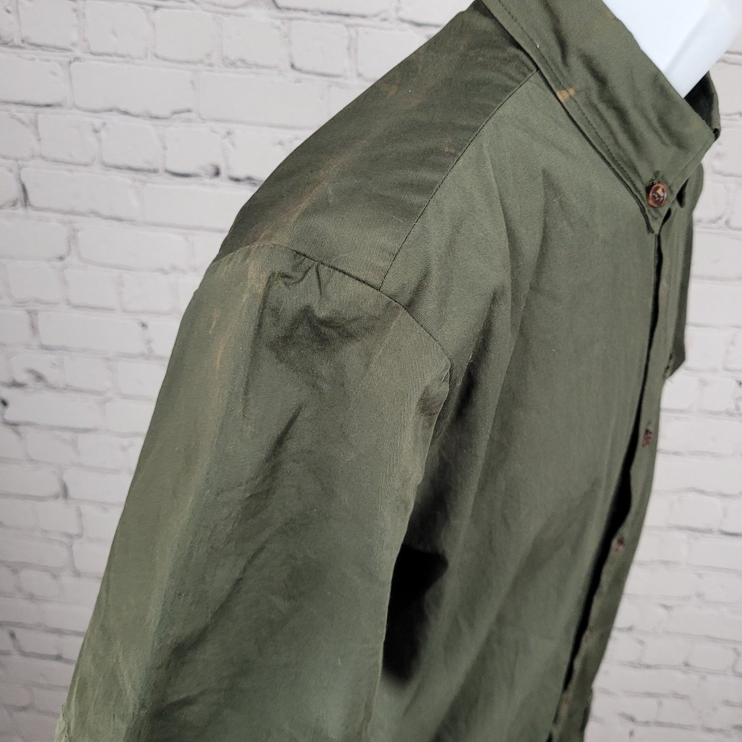 NWD Romperjack Green Short Sleeve Button Up Collared Shirt Romper Large L