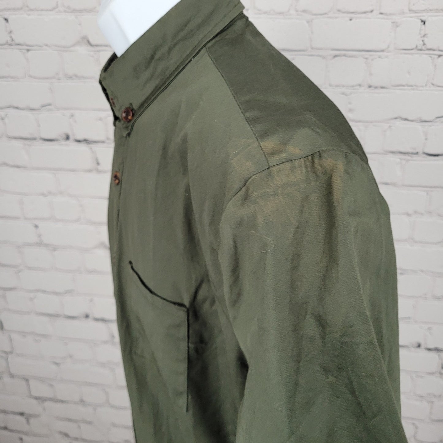 NWD Romperjack Green Short Sleeve Button Up Collared Shirt Romper Large L