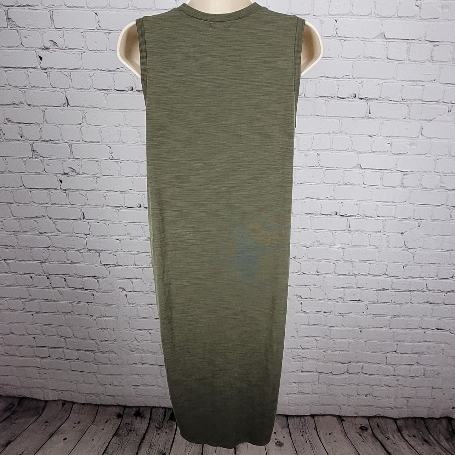 Nicole Miller Green Sleeveless Side Slits Unlined Maxi Tank Dress XS