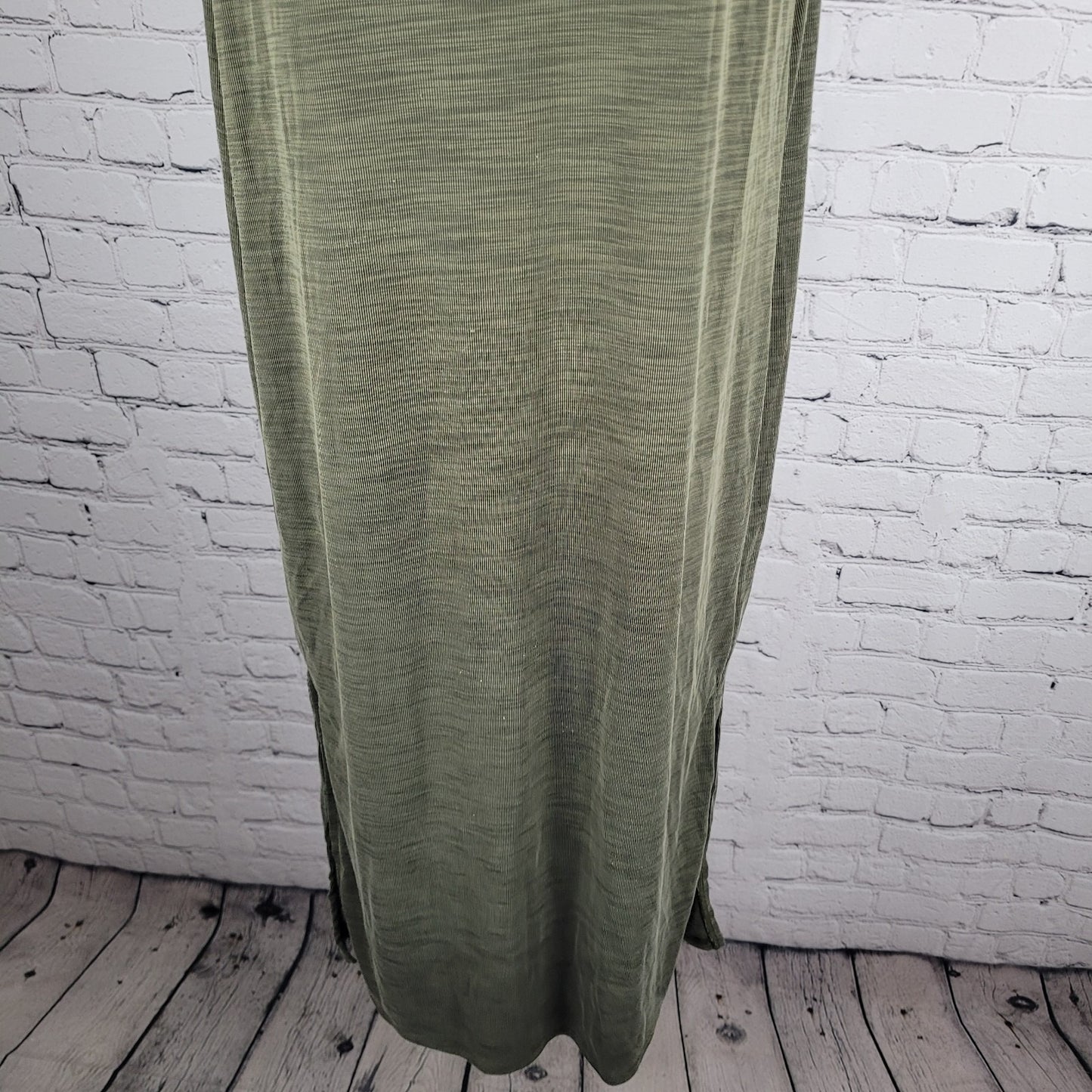 Nicole Miller Green Sleeveless Side Slits Unlined Maxi Tank Dress XS
