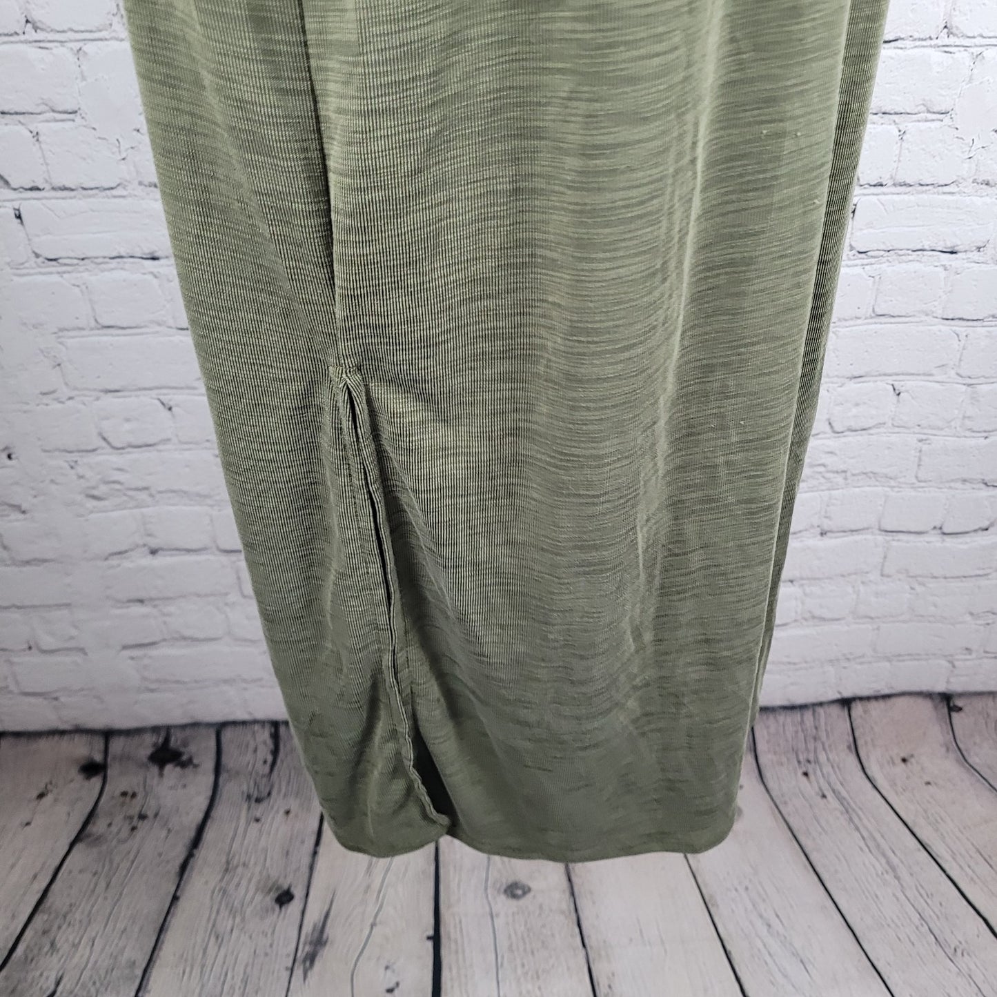 Nicole Miller Green Sleeveless Side Slits Unlined Maxi Tank Dress XS