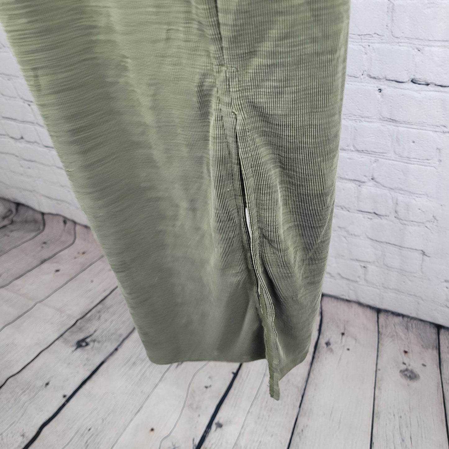 Nicole Miller Green Sleeveless Side Slits Unlined Maxi Tank Dress XS