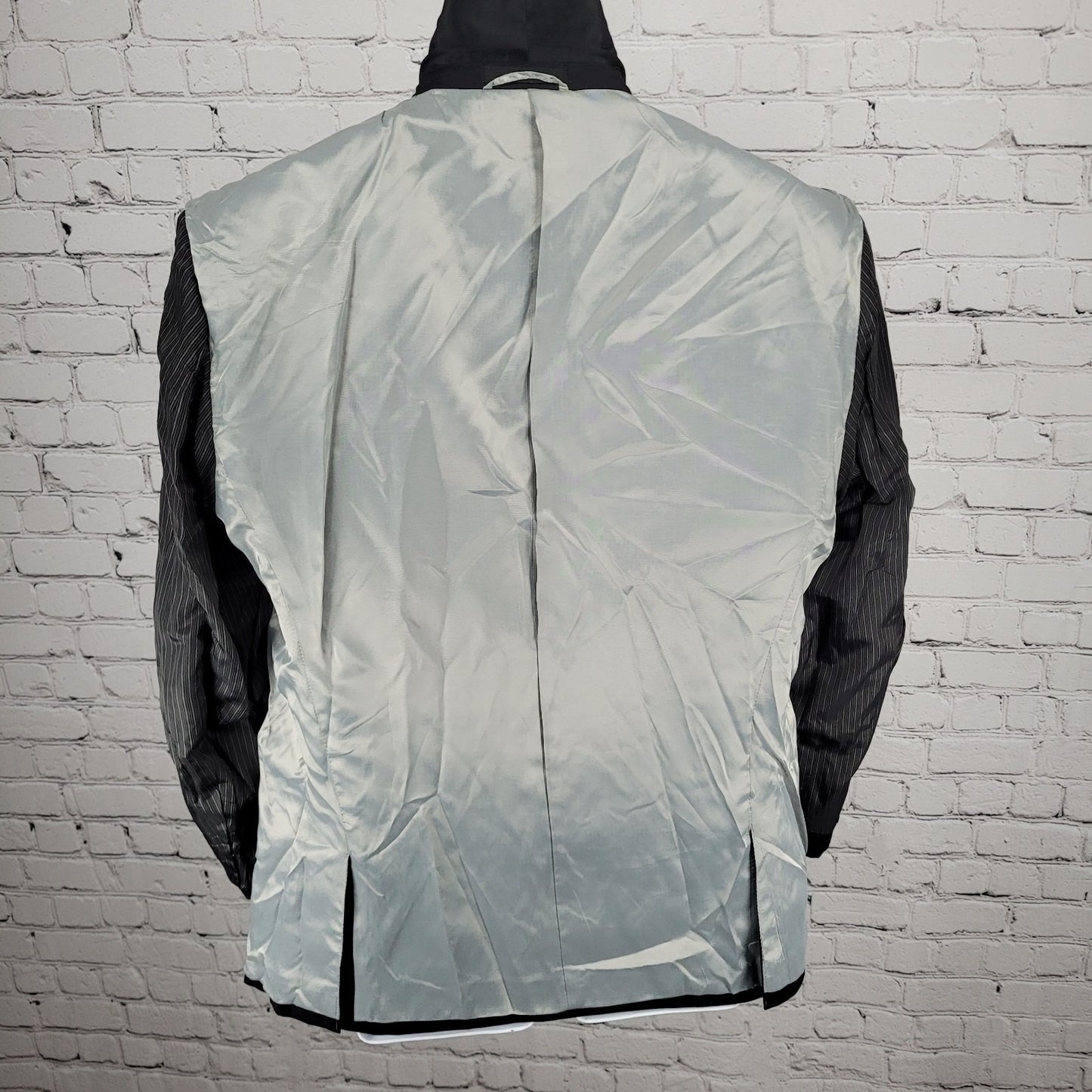 Calvin Klein Black 100% Wool 1 Button Double Vented Shawl Tuxedo Suit Jacket 42S