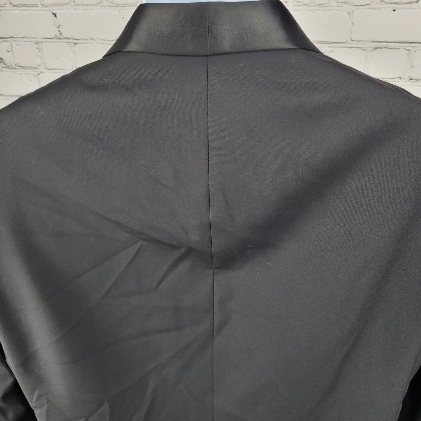 Calvin Klein Black 100% Wool 1 Button Double Vented Shawl Tuxedo Suit Jacket 42S