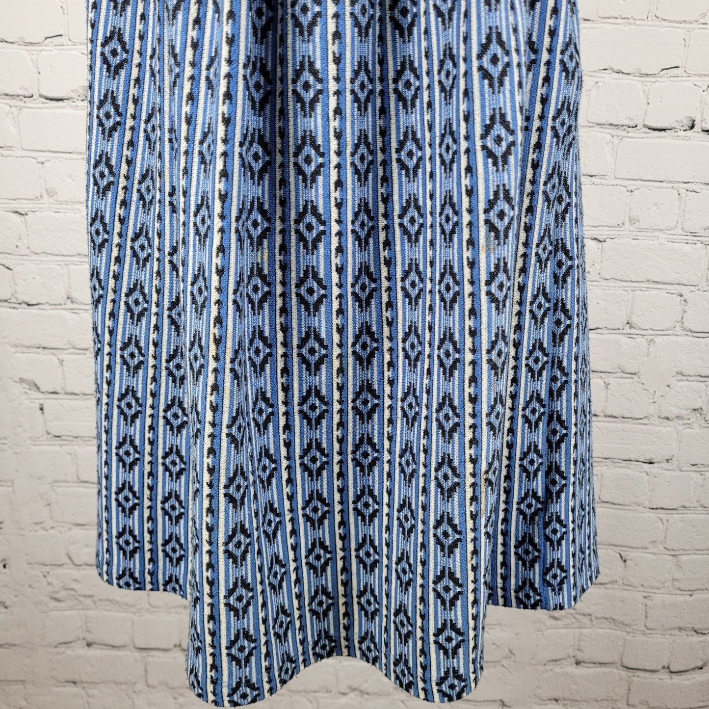 Maeve Anthropologie Blue Geometric Sleeveless Stretch Fit & Flare Dress Size 8