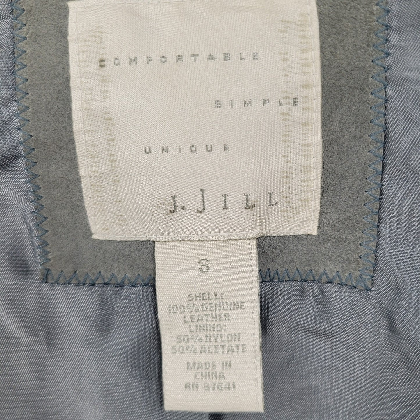 J. Jill Green Genuine Suede Leather Pockets Full Zip Jacket Size Small S