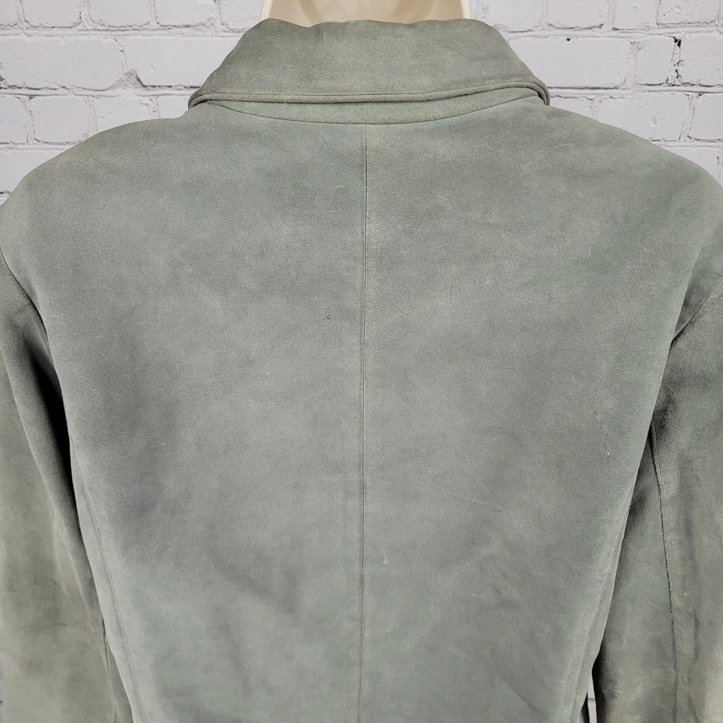 J. Jill Green Genuine Suede Leather Pockets Full Zip Jacket Size Small S